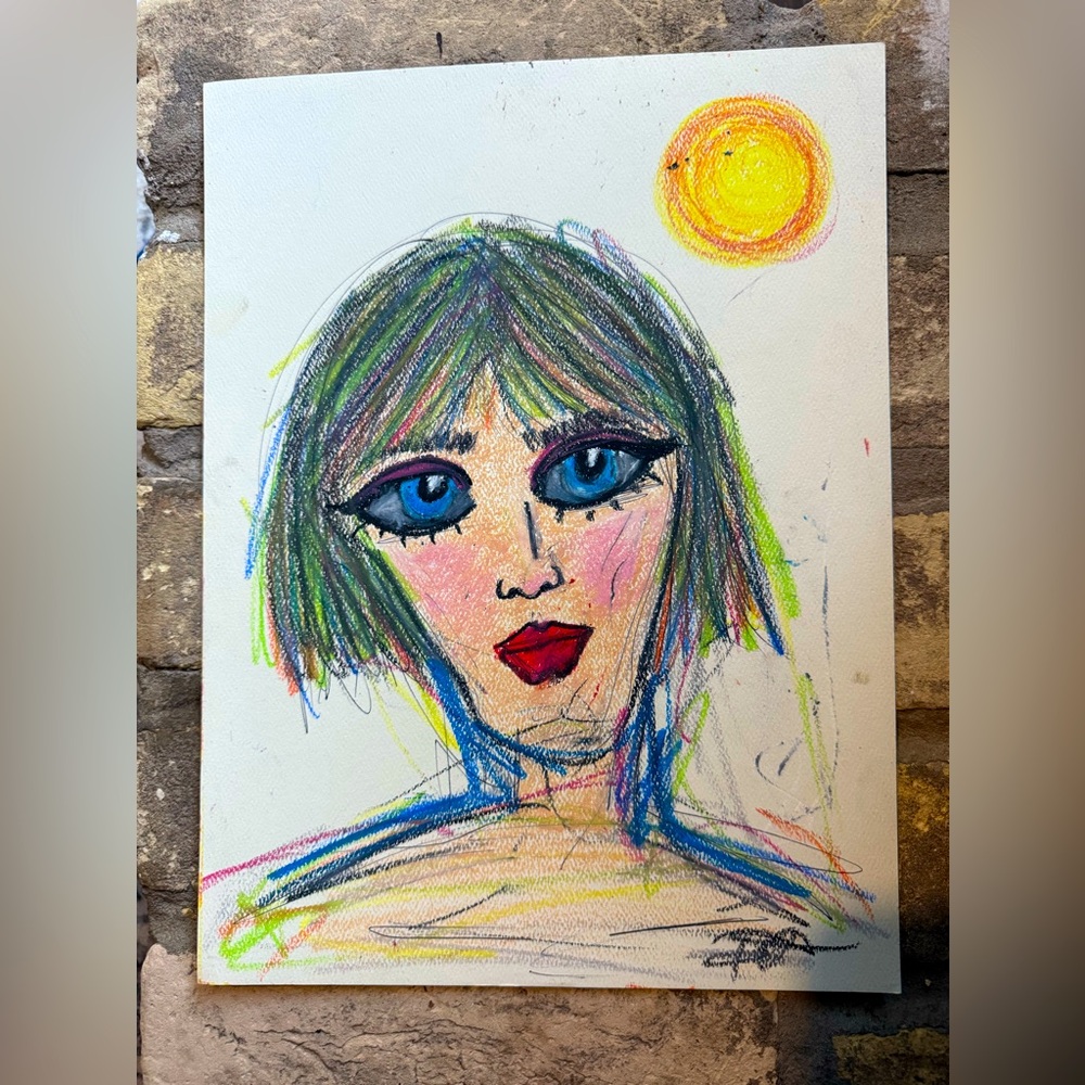 “Sunny Day” drawing oil pastels
